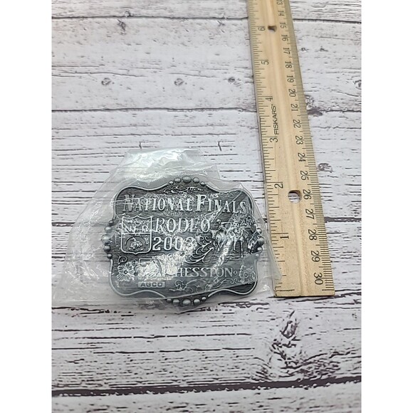 Vintage National Finals Rodeo Hesston 2003 NFR Youth Cowboy Belt Buckle - Picture 8 of 8